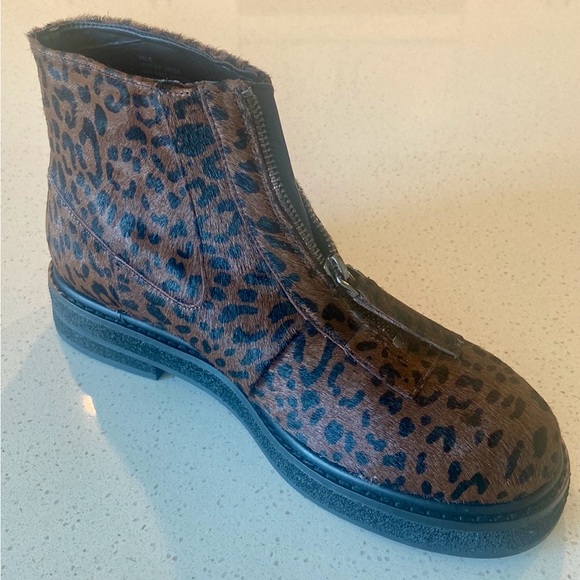 8.5 🔖 AEROSOLES Leopard Vale Suede Boots Zip Front Faux Fur Look - Picture 7 of 10